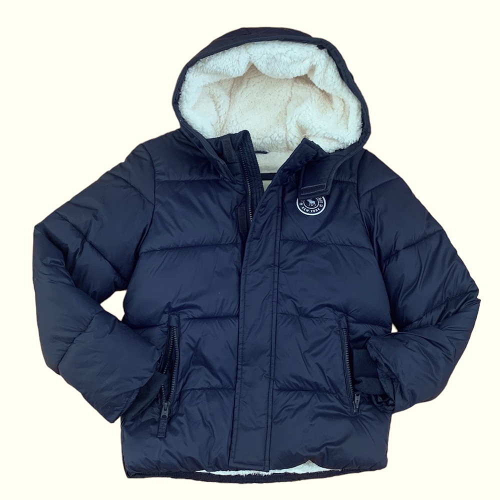Abercombie Youth Fleece Lined Navy Puffer Jacket